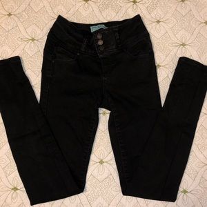 WAX HIGH WAISTED SIZE 00 SKINNY JEANS
